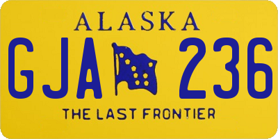 AK license plate GJA236