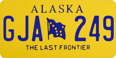 AK license plate GJA249