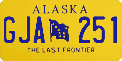 AK license plate GJA251