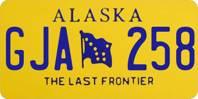 AK license plate GJA258