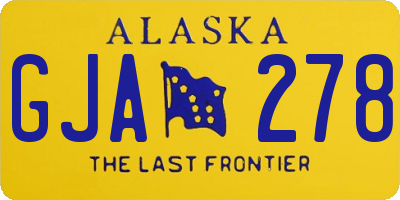 AK license plate GJA278