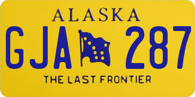 AK license plate GJA287