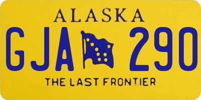 AK license plate GJA290