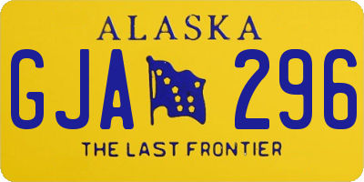 AK license plate GJA296