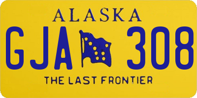 AK license plate GJA308