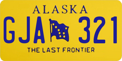 AK license plate GJA321