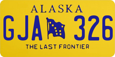 AK license plate GJA326