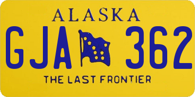 AK license plate GJA362