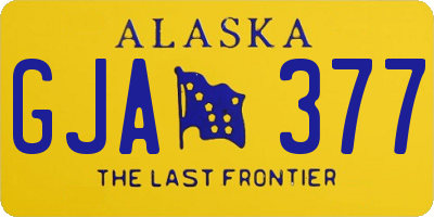 AK license plate GJA377