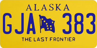 AK license plate GJA383