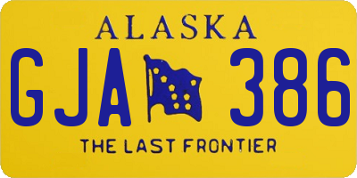 AK license plate GJA386
