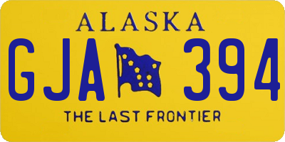 AK license plate GJA394