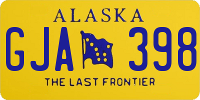 AK license plate GJA398