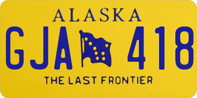 AK license plate GJA418