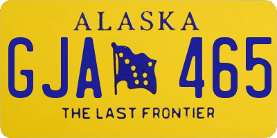 AK license plate GJA465
