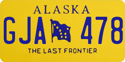AK license plate GJA478