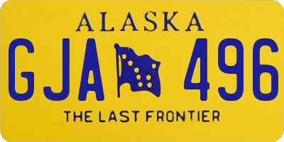 AK license plate GJA496