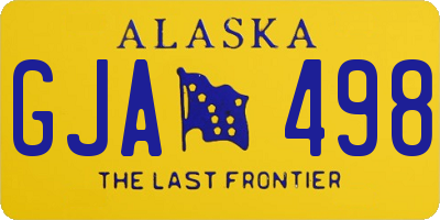 AK license plate GJA498