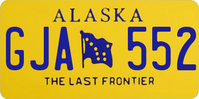 AK license plate GJA552