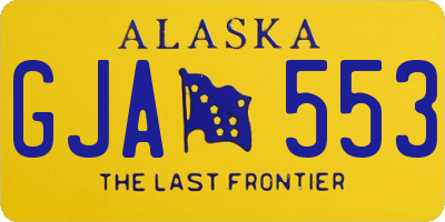 AK license plate GJA553