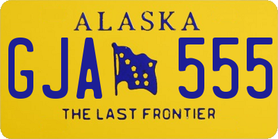 AK license plate GJA555