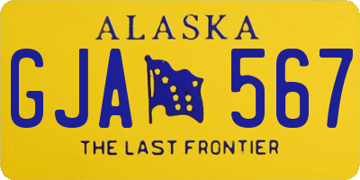AK license plate GJA567