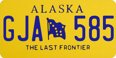 AK license plate GJA585