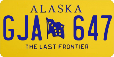 AK license plate GJA647