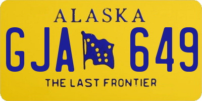 AK license plate GJA649