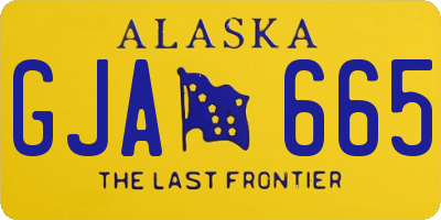 AK license plate GJA665