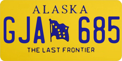 AK license plate GJA685