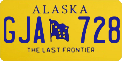 AK license plate GJA728