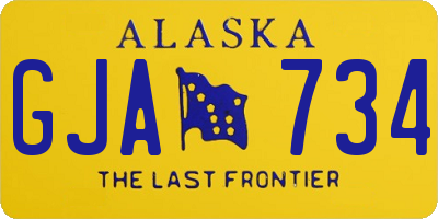 AK license plate GJA734