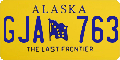 AK license plate GJA763