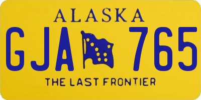 AK license plate GJA765