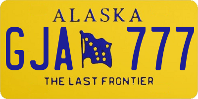 AK license plate GJA777