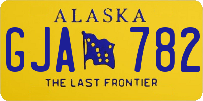 AK license plate GJA782