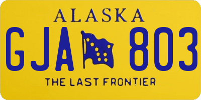 AK license plate GJA803