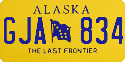 AK license plate GJA834