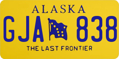 AK license plate GJA838