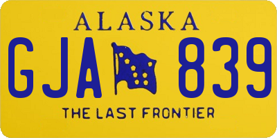 AK license plate GJA839