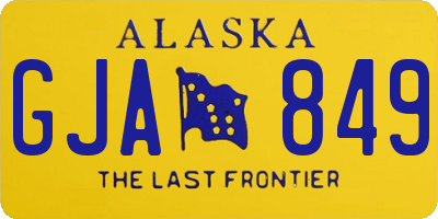 AK license plate GJA849