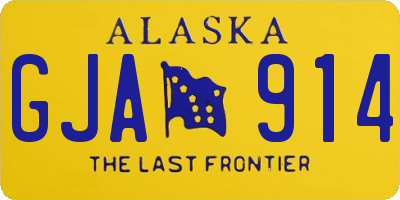 AK license plate GJA914
