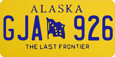 AK license plate GJA926