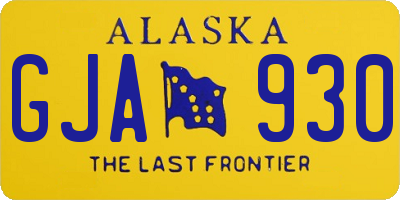 AK license plate GJA930