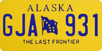 AK license plate GJA931