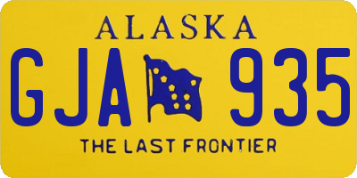 AK license plate GJA935