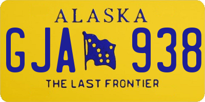 AK license plate GJA938