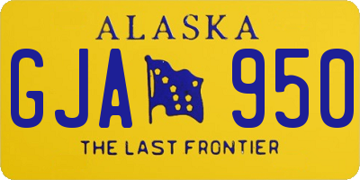 AK license plate GJA950