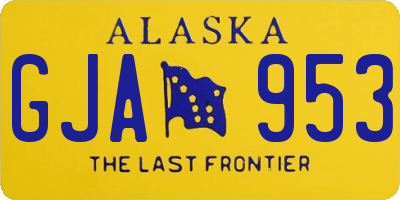 AK license plate GJA953